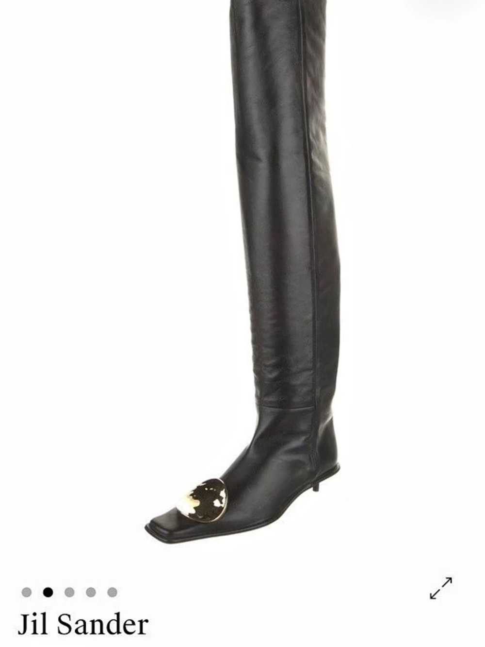 Jil Sander Leather Over-The-Knee Boots w/ Tags Black US 8